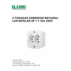 TOMADA EXTERNA 2P+T 10A BRANCO RETANGULAR ILUMI - ... - Comercial Leal
