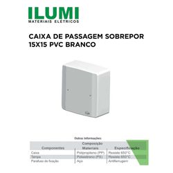 Caixa de Passagem 15×15 – Sobrepor PVC BRANCO ILUM... - Comercial Leal
