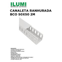 Canaleta Aberta 50x50x2000mm Branca ILUMI - 12339 - Comercial Leal