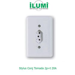 CONJUNTO TOMADA 2P+T 20A BRANCO STYLUS - ILUMI - 0... - Comercial Leal