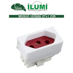 MÓDULO TOMADA 2P+T 20A VM SLIM - 06431 - Comercial Leal