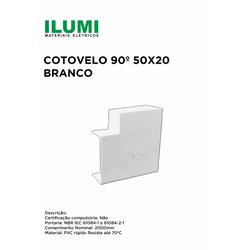 COTOVELO 90° ILUMI 50X20MM BRANCO - 10090 - Comercial Leal