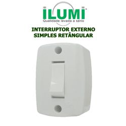 INTERRUPTOR EXTERNO RETANGULAR SIMPLES ILUMI - 077... - Comercial Leal