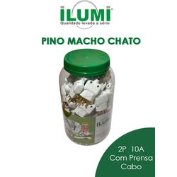 PINO MACHO CHATO COM PRENSA CABO 2P 10A BRANCO POT... - Comercial Leal