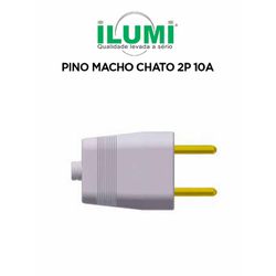 PINO MACHO CHATO 2P 10A CINZA ILUMI - 07167 - Comercial Leal