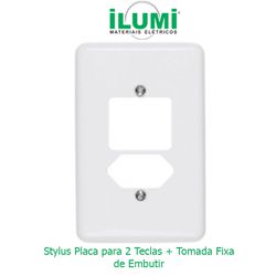 PLACA 4X2 PARA 2 TECLAS + 1 TOMADA BR STYLUS - 05... - Comercial Leal