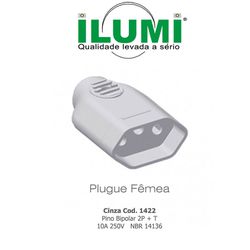 PLUGUE FÊMEA COM PRENSA CABO 2P+T 10A CINZA ILUMI ... - Comercial Leal