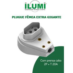 PLUGUE FÊMEA EXTRA GIGANTE COM PRENSA CABO 2P+T 20... - Comercial Leal