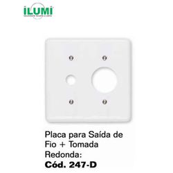 PLACA 4X4 TOMADA REDONDA + SAÍDA DE FIO STYLUS - 0... - Comercial Leal