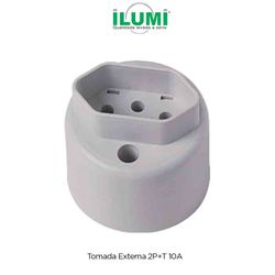 TOMADA EXTERNA 2P+T 10A ILUMI - 06736 - Comercial Leal