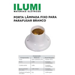 PORTA LÂMPADA FIXO PARA PARAFUSAR BRANCO ILUMI - 1... - Comercial Leal