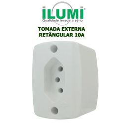 TOMADA EXTERNA RETANGULAR 2P+T 10A ILUMI - 07736 - Comercial Leal