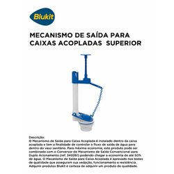 MECANISMO DE SAIDA SUPERIOR PARA CAIXA ACOPLADA BL... - Comercial Leal