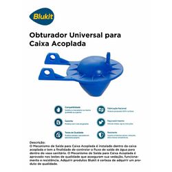 OBTURADOR UNIVERSAL PARA CAIXA ACOPLADA BLUKIT - 0... - Comercial Leal