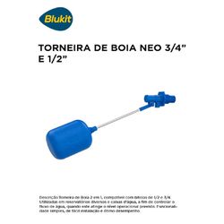 TORNEIRA BOIA NEO AZUL 1/2 - 10773 - Comercial Leal