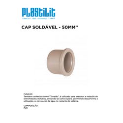 Cap Soldável 50MM PLASTILIT - 10215 - Comercial Leal