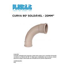 Curva 90º Soldável 20MM PLASTILIT - 10217 - Comercial Leal