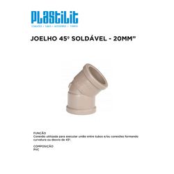 Joelho 45° PVC Marrom Soldável 20MM PLASTILIT - 10... - Comercial Leal