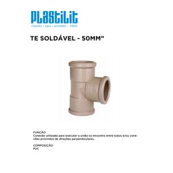 Te Soldável 50MM PLASTILIT - 10245 - Comercial Leal