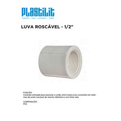 Luva Roscável 1/2 PLASTILIT - 10274 - Comercial Leal