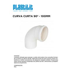 CURVA 90º CURTA ESG 100mm PLASTILIT - 10291 - Comercial Leal