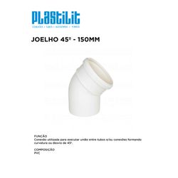 JOELHO 45º ESG 150 PLASTILIT - 10296 - Comercial Leal