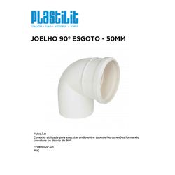 JOELHO 90º ESG 50 PLASTILIT - 10299 - Comercial Leal