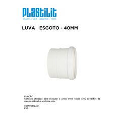 LUVA ESG 40 PLASTILIT - 10309 - Comercial Leal