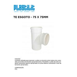TE ESG 75X75 PLASTILIT - 10324 - Comercial Leal