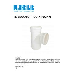 TE ESG 100X100 PLASTILIT - 10325 - Comercial Leal