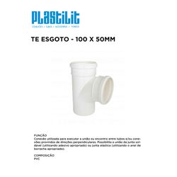 TE ESG 100X50 PLASTILIT - 10327 - Comercial Leal