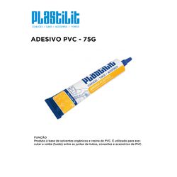 ADESIVO PVC 75GR PLASTILIT - 10337 - Comercial Leal