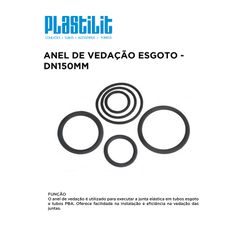 ANEL DE VEDAÇÃO ESGOTO 150 PLASTILIT - 10355 - Comercial Leal