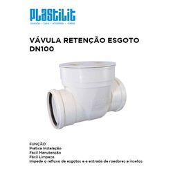 VÁLVULA RETENCAO ESGOTO DN100 PLASTILIT - 10670 - Comercial Leal