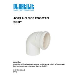 Joelho Plastilit Esgoto 90º 200mm. - 10672 - Comercial Leal