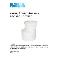 REDUÇÃO EXCÊNTRICA ESGOTO 200X150 PLASTILIT - 1067... - Comercial Leal