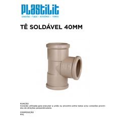 Te Soldável 40MM PLASTILIT - 10949 - Comercial Leal