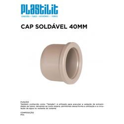 Cap Soldável 40MM PLASTILIT - 10950 - Comercial Leal