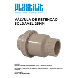 Válvula de Retenção Soldável 25MM PLASTILIT - 1173... - Comercial Leal