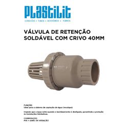 Válvula de Retenção Soldável C/ CRIVO 40MM PLASTIL... - Comercial Leal