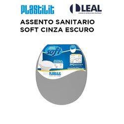 Assento Sanitário Soft Close CINZA ESCURO PLASTILI... - Comercial Leal