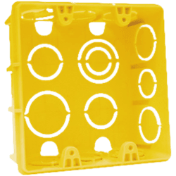 CAIXA DE LUZ 4X4 QUADRADA AMARELO - PLASTILIT - 13... - Comercial Leal