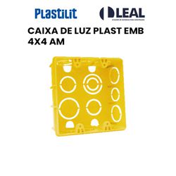 CAIXA DE LUZ 4X4 QUADRADA AMARELO - PLASTILIT - 13... - Comercial Leal