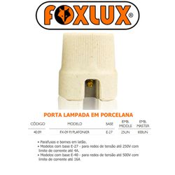 PORTA LAMPADA PORCELANA E27 4A - COM BORDA - 04889 - Comercial Leal