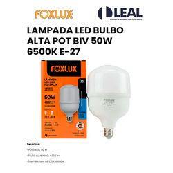 LÂMPADA LED BULBO ALTA POTÊNCIA BIVOLT 50W 6500K E... - Comercial Leal