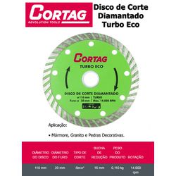Disco de Corte Diamantado Turbo Eco 110mm - CORTAG... - Comercial Leal