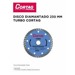 DISCO DIAMANTADO TURBO 230 MM CORTAG - 09952 - Comercial Leal