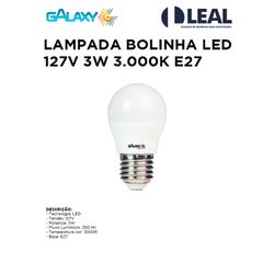 LAMPADA BOLINHA LED 127V 3W 3.000K E27 - 06864 - Comercial Leal