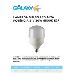 LAMPADA 30W 6500K BIVOLT E27 LED ALTA POTENCIA GAL... - Comercial Leal