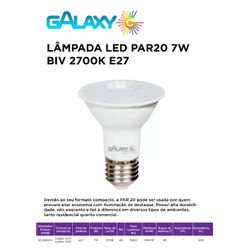 Lâmpada LED Par20 7w Bivolt E27 Branco Quente 2700... - Comercial Leal